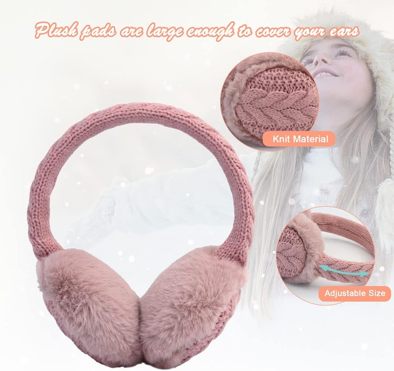 POXIMI Store Baby Warm Earmuffs Kid Magic Gloves Girl Soft Plush Ear Muffs Toddler Knit Mittens for Boy Winter Ear Warmer Set - Image 2